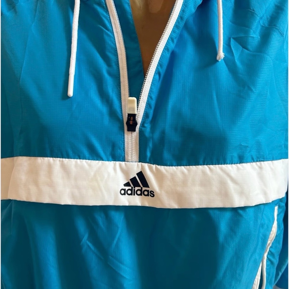 Adidas Blue and White Women's Jacket - Picture 10 of 13